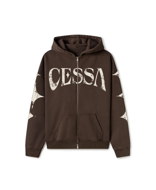 CLASSIC CESSA ZIP UP - CHOCOLATE BROWN/CREME